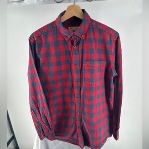 Faded glory red plaid lumberjack button down